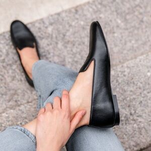 Thursday Eden Slip On Loafer in Black Leather - Womens Size 9